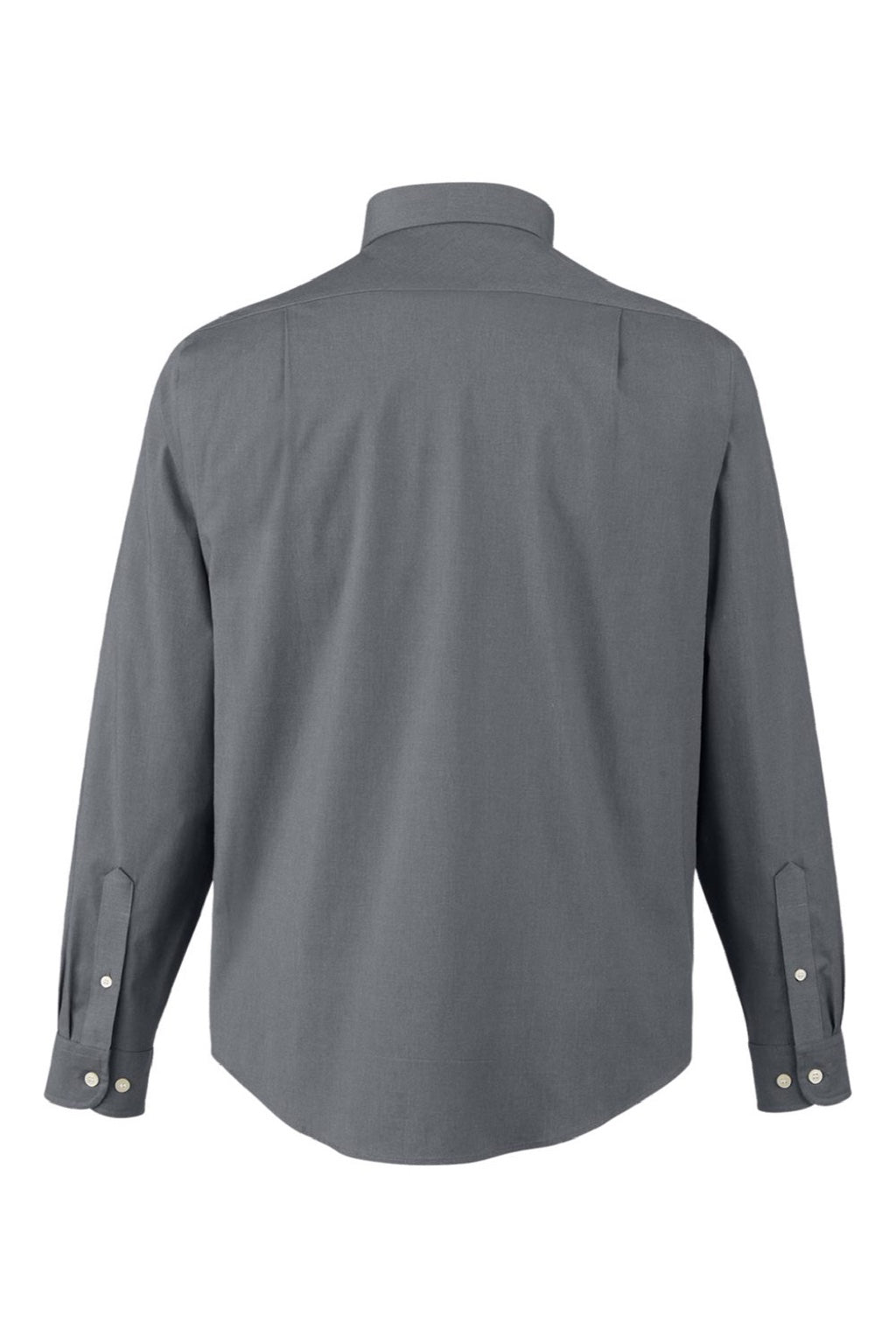 Devon & Jones DG505 Mens CrownLux Performance Spencer Poplin Long Sleeve Button Down Shirt Graphite Grey Melange Flat Back