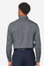 Devon & Jones DG505 Mens CrownLux Performance Spencer Poplin Long Sleeve Button Down Shirt Graphite Grey Melange Model Back