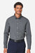 Devon & Jones DG505 Mens CrownLux Performance Spencer Poplin Long Sleeve Button Down Shirt Graphite Grey Melange Model Front