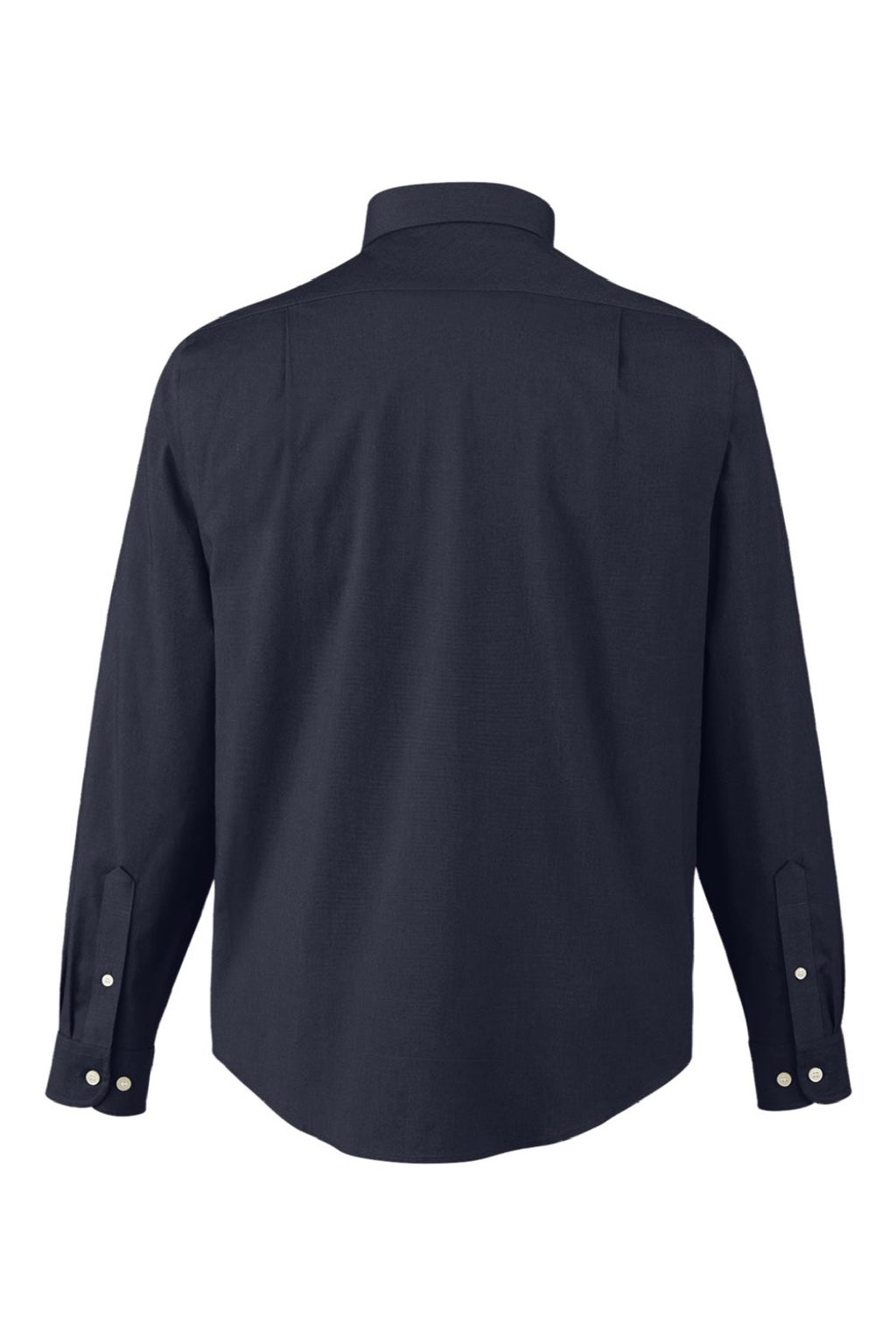 Devon & Jones DG505 Mens CrownLux Performance Spencer Poplin Long Sleeve Button Down Shirt Navy Blue Melange Flat Back