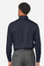 Devon & Jones DG505 Mens CrownLux Performance Spencer Poplin Long Sleeve Button Down Shirt Navy Blue Melange Model Back