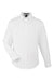 Devon & Jones DG505 Mens CrownLux Performance Spencer Poplin Long Sleeve Button Down Shirt White Flat Front