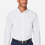 Devon & Jones Mens CrownLux Performance Moisture Wicking Spencer Poplin Long Sleeve Button Down Shirt - White - New