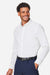Devon & Jones DG505 Mens CrownLux Performance Spencer Poplin Long Sleeve Button Down Shirt White Model Side
