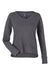 Devon & Jones DG482W Womens Charleston V-Neck Sweatshirt Black Melange Flat Front