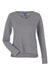 Devon & Jones DG482W Womens Charleston V-Neck Sweatshirt Graphite Grey Melange Flat Front