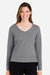 Devon & Jones DG482W Womens Charleston V-Neck Sweatshirt Graphite Grey Melange Model Front