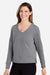 Devon & Jones DG482W Womens Charleston V-Neck Sweatshirt Graphite Grey Melange Model Side