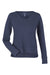 Devon & Jones DG482W Womens Charleston V-Neck Sweatshirt Navy Blue Melange Flat Front