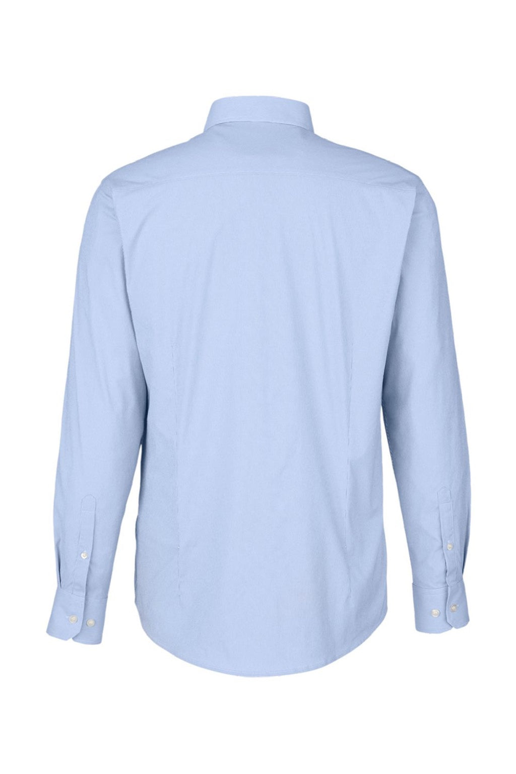 Devon & Jones DG537 Mens CrownLux Performance Microstripe Long Sleeve Button Down Shirt French Blue/White Flat Back