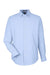 Devon & Jones DG537 Mens CrownLux Performance Microstripe Long Sleeve Button Down Shirt French Blue/White Flat Front