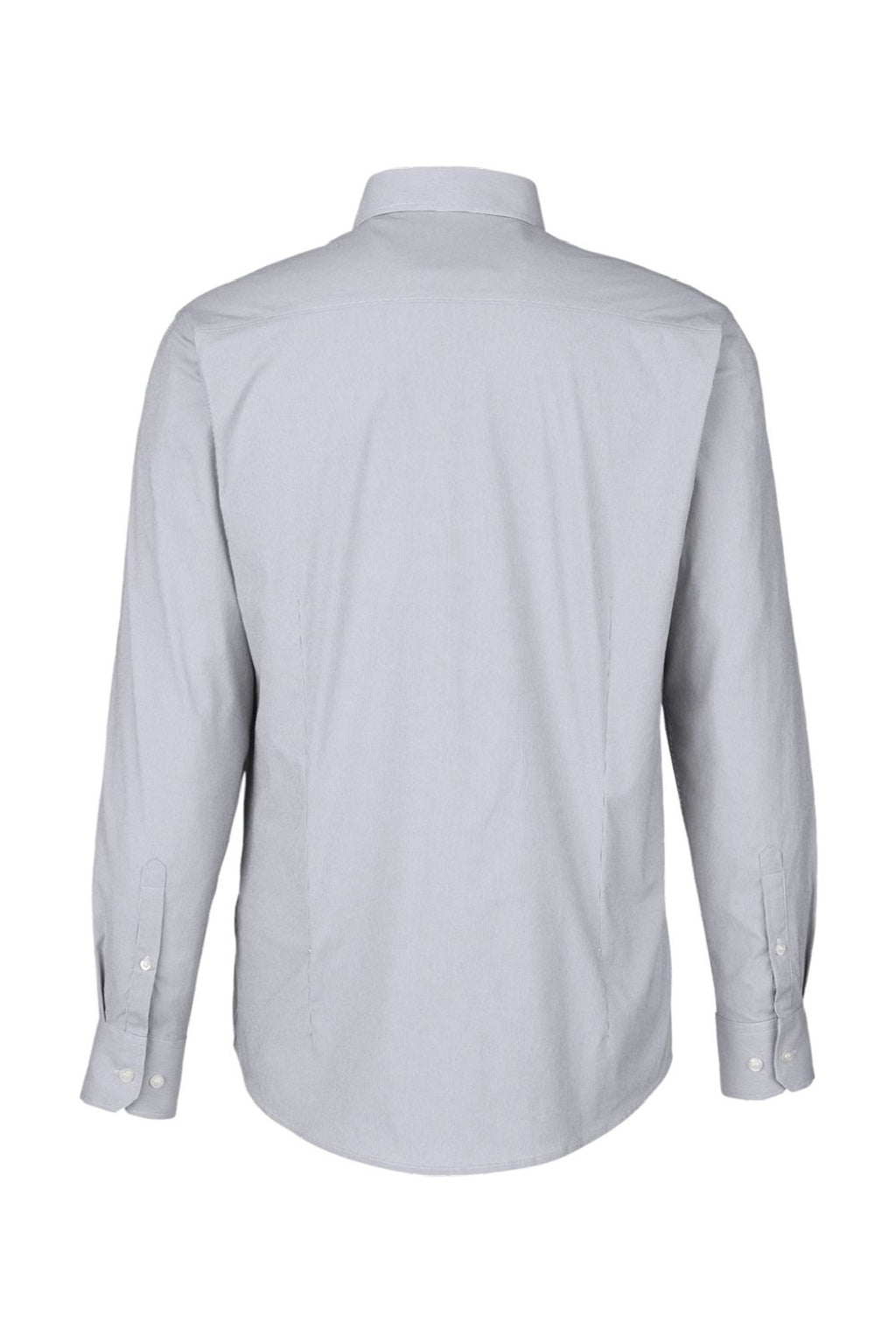 Devon & Jones DG537 Mens CrownLux Performance Microstripe Long Sleeve Button Down Shirt Graphite Grey/White Flat Back