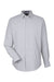 Devon & Jones DG537 Mens CrownLux Performance Microstripe Long Sleeve Button Down Shirt Graphite Grey/White Flat Front