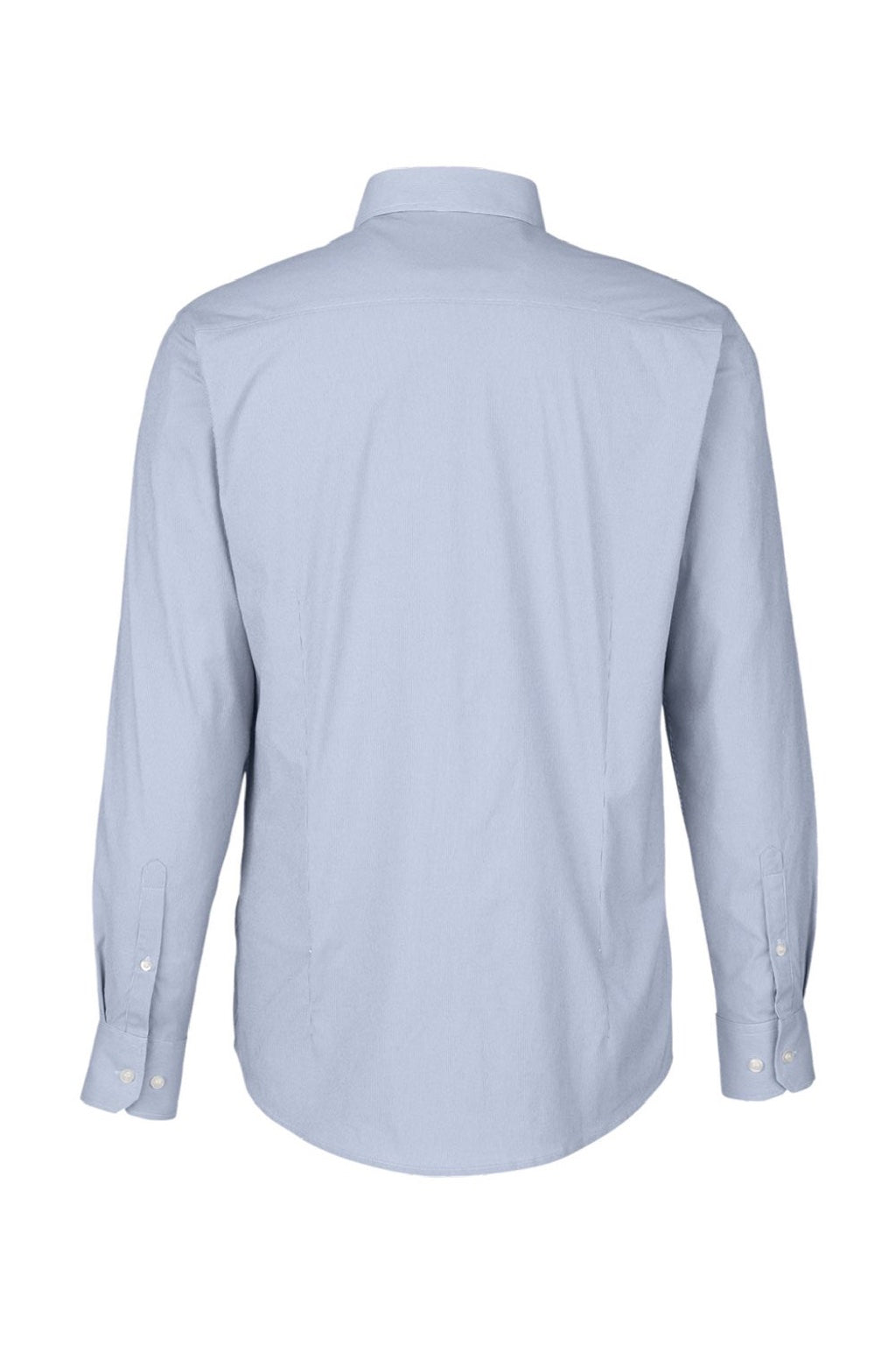 Devon & Jones DG537 Mens CrownLux Performance Microstripe Long Sleeve Button Down Shirt Navy Blue/White Flat Back
