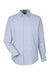 Devon & Jones DG537 Mens CrownLux Performance Microstripe Long Sleeve Button Down Shirt Navy Blue/White Flat Front