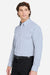 Devon & Jones DG537 Mens CrownLux Performance Microstripe Long Sleeve Button Down Shirt Navy Blue/White Model Side