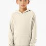 Bella + Canvas Youth Sponge Fleece Hooded Sweatshirt Hoodie w/ Pouch Pocket - Natural