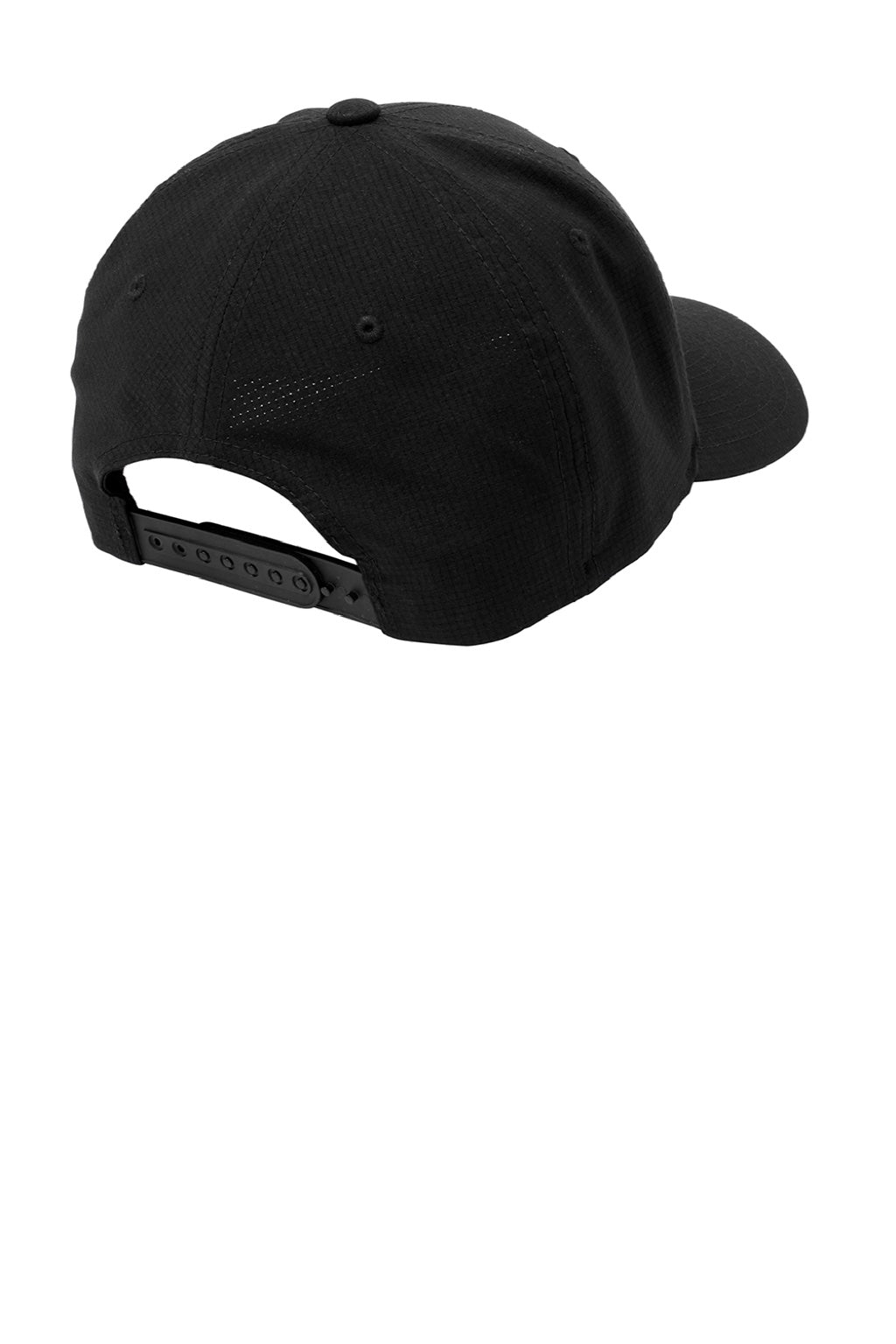 Port Authority Hats C301 Mens Performance Flexfit Snapback Hat Black Flat Back
