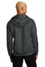 District DT1101 Mens Perfect Weight Fleece Hooded Sweatshirt Hoodie w/ Pouch Pocket Heather Charcoal Grey Model Back