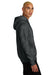 District DT1101 Mens Perfect Weight Fleece Hooded Sweatshirt Hoodie w/ Pouch Pocket Heather Charcoal Grey Model Side