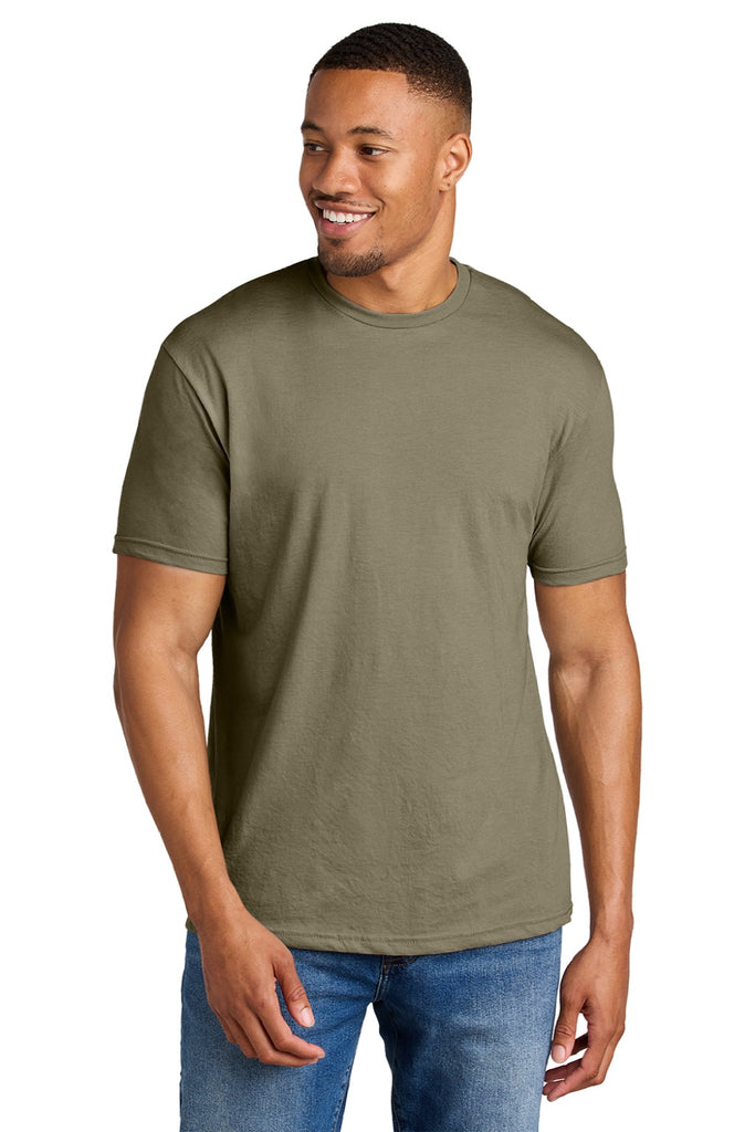 Gildan 64000CVC Mens Dune Mist Softstyle CVC Short Sleeve Crewneck