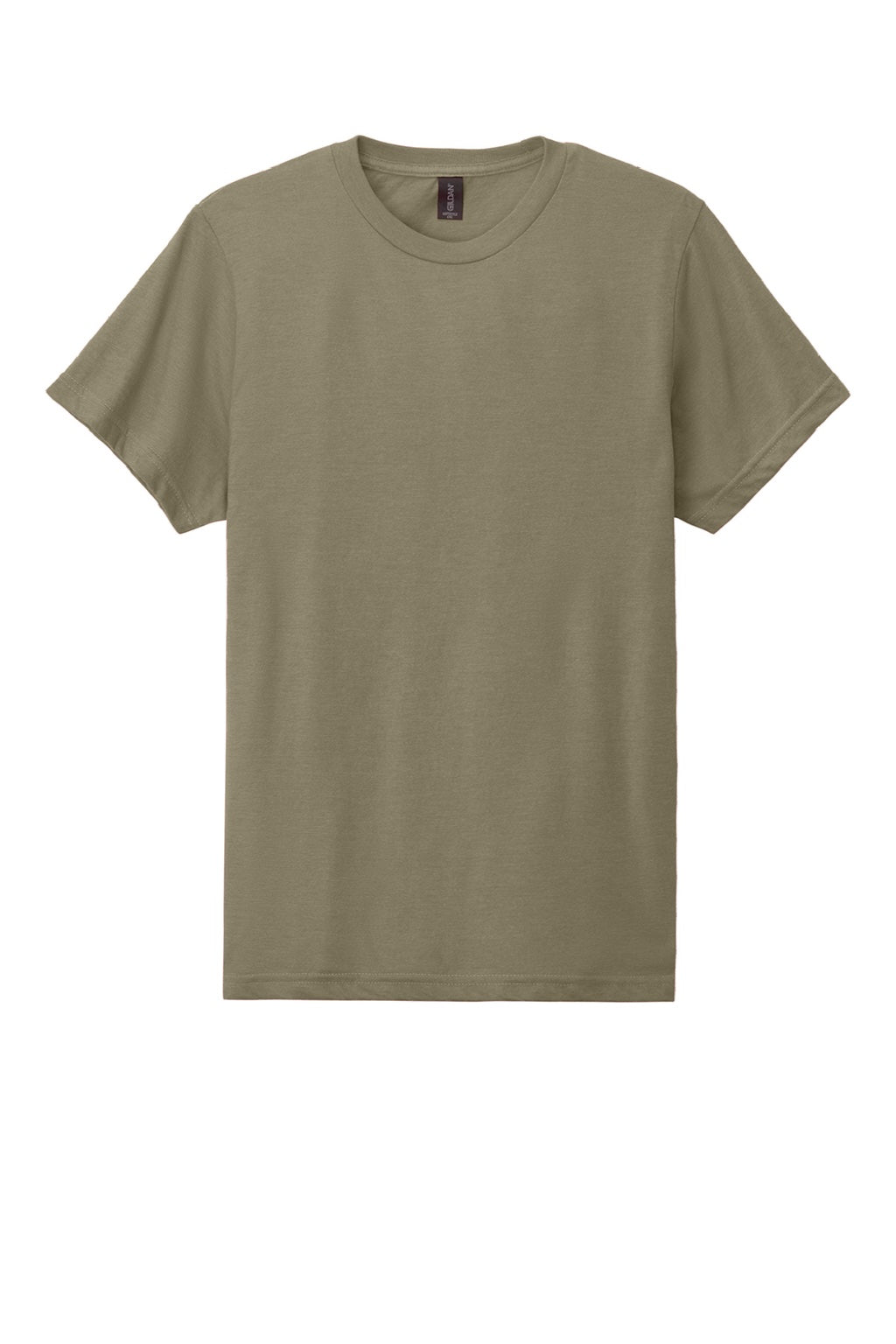 Gildan 64000CVC Mens Softstyle CVC Short Sleeve Crewneck T-Shirt Dune Mist Flat Front