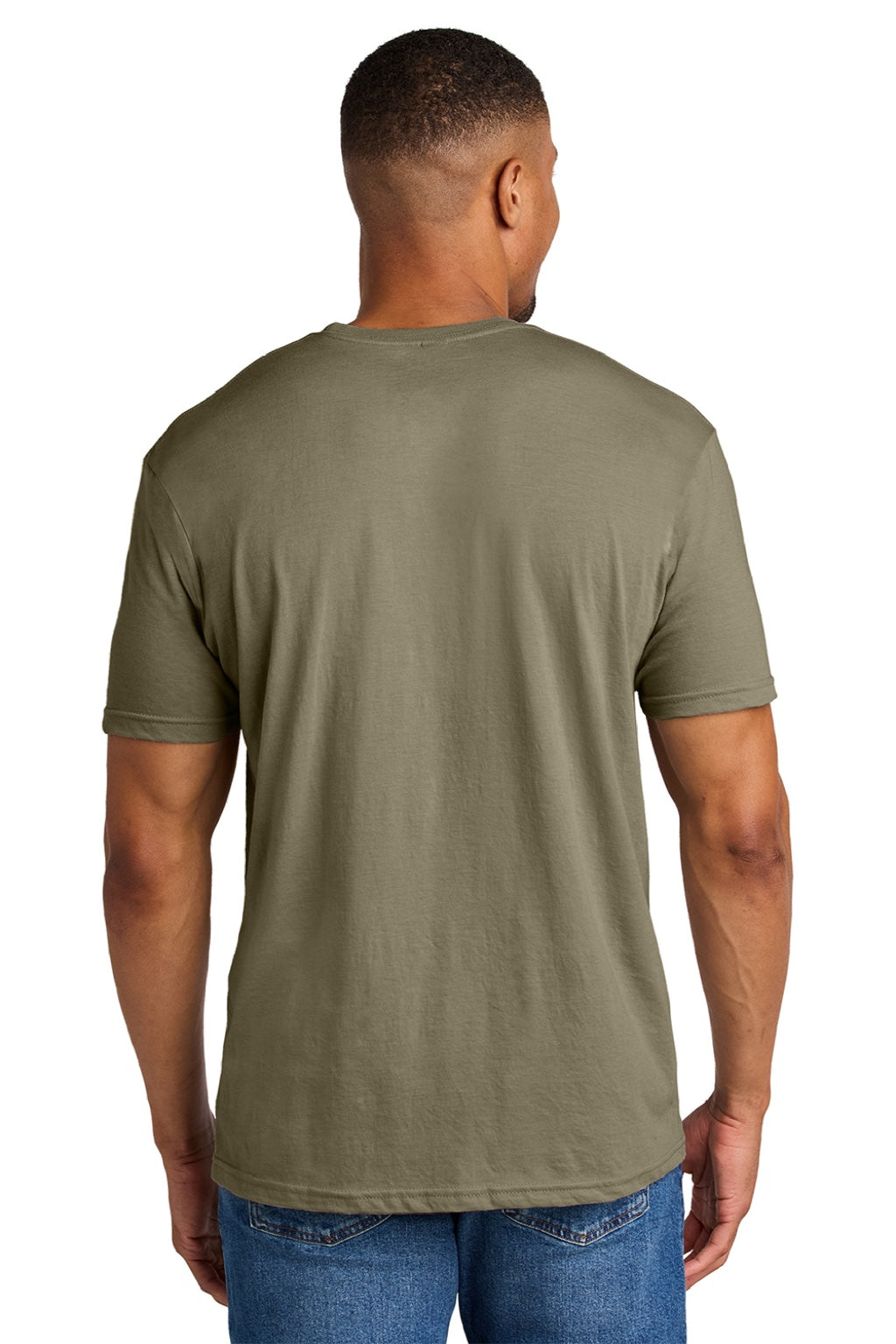 Gildan 64000CVC Mens Softstyle CVC Short Sleeve Crewneck T-Shirt Dune Mist Model Back