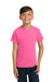 Comfort Colors 9018 Youth Short Sleeve Crewneck T-Shirt Neon Pink Model Front