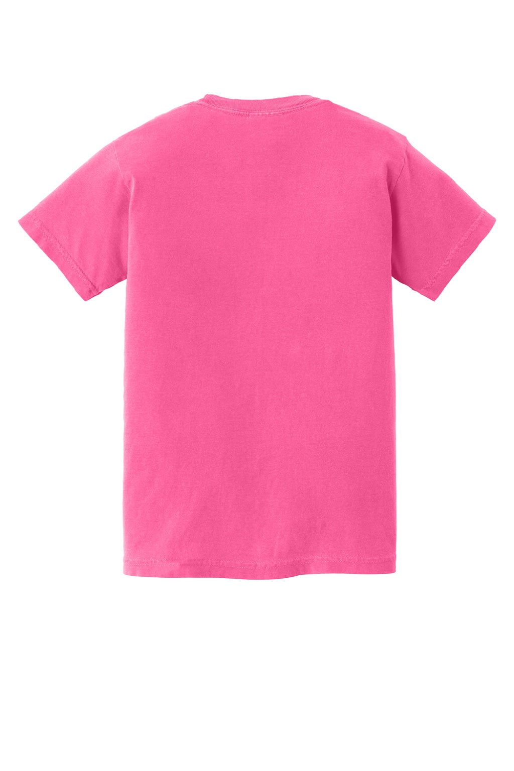 Comfort Colors 9018 Youth Short Sleeve Crewneck T-Shirt Neon Pink Flat Back