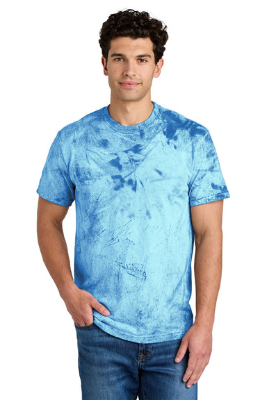 Comfort Colors 1745 Mens Color Blast Short Sleeve Crewneck T-Shirt Fiji Blue Model Front