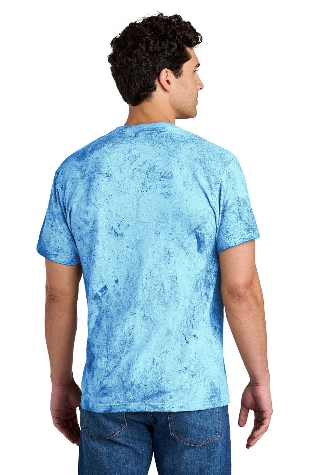 Comfort Colors 1745 Mens Color Blast Short Sleeve Crewneck T-Shirt Fiji Blue Model Back