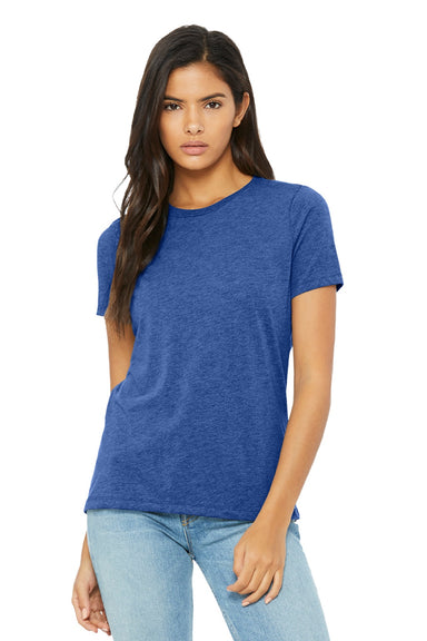 Bella + Canvas BC6413/6413 Womens Short Sleeve Crewneck T-Shirt Blue Model Front