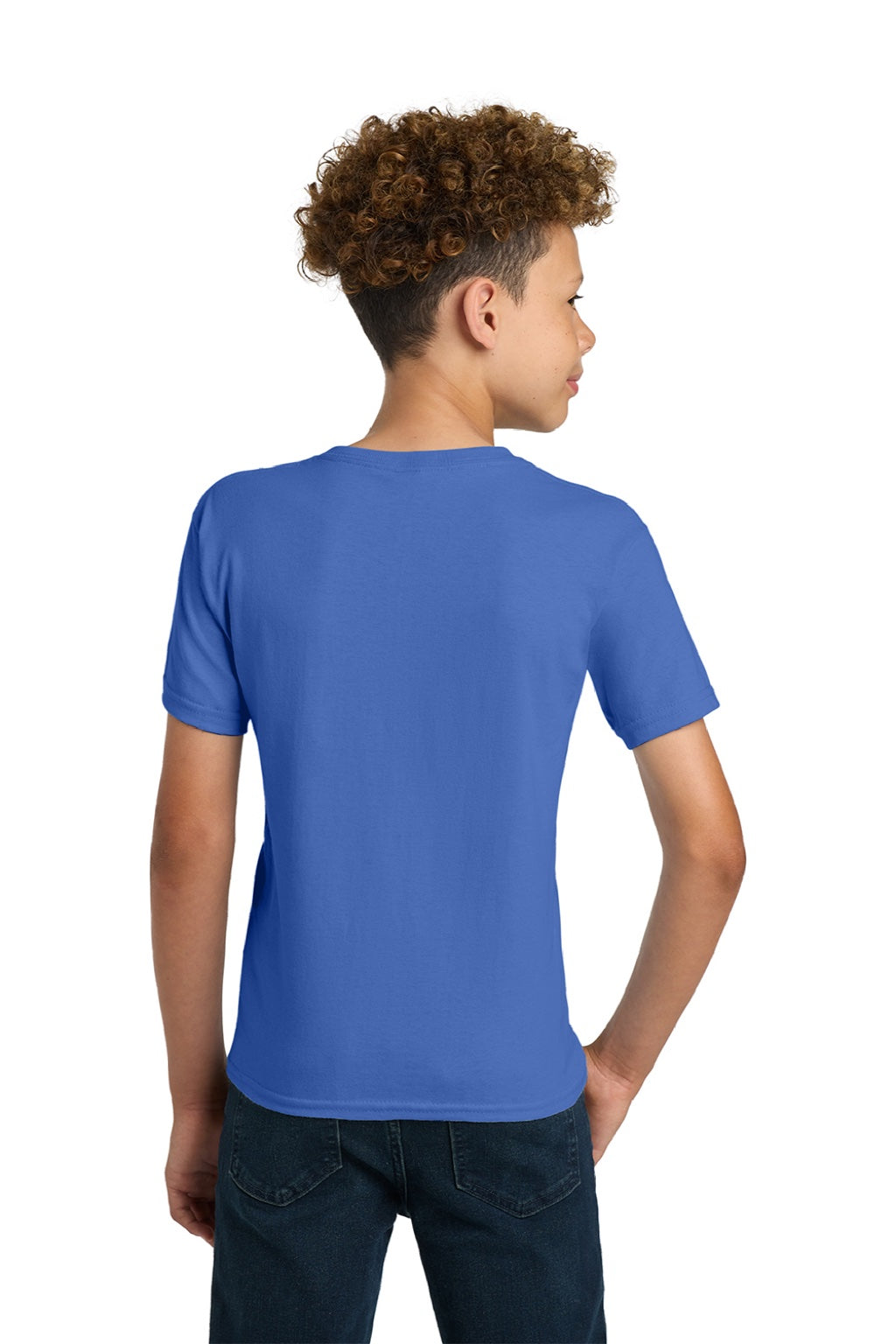 Gildan 2000B Youth Ultra Short Sleeve Crewneck T-Shirt Iris Blue Model Back