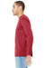 Bella + Canvas BC3501CVC/3501CVC Mens CVC Long Sleeve Crewneck T-Shirt Heather Red Model Side