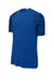 Sport-Tek ST376 Mens Drift Camo Colorblock Moisture Wicking Short Sleeve Crewneck T-Shirt True Royal Blue Flat Front
