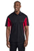 Sport-Tek ST655/TST655 Mens Sport-Wick Moisture Wicking Short Sleeve Polo Shirt Black/Deep Red Model Front