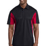 Sport-Tek Mens Sport-Wick Moisture Wicking Short Sleeve Polo Shirt - Black/Deep Red - NEW