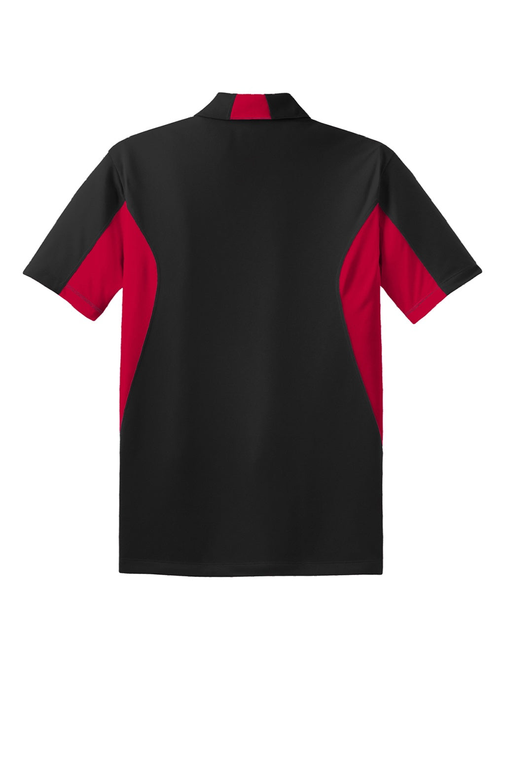 Sport-Tek ST655/TST655 Mens Sport-Wick Moisture Wicking Short Sleeve Polo Shirt Black/Deep Red Flat Back