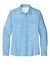 Port Authority LW960 Womens Daybreak Moisture Wicking Long Sleeve Button Down Shirt w/ Pockets Light Blue Flat Front