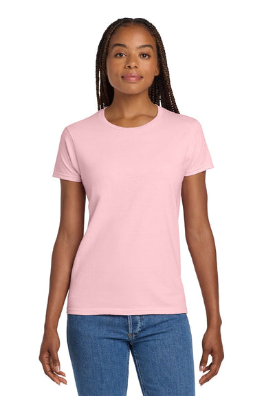 Gildan 2000L Womens Ultra Short Sleeve Crewneck T-Shirt Light Pink Model Front