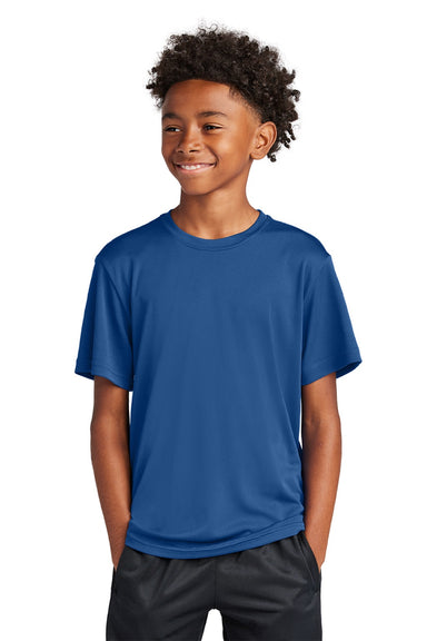 Sport-Tek YST350 Youth Competitor Moisture Wicking Short Sleeve Crewneck T-Shirt Royal Blue Model Front
