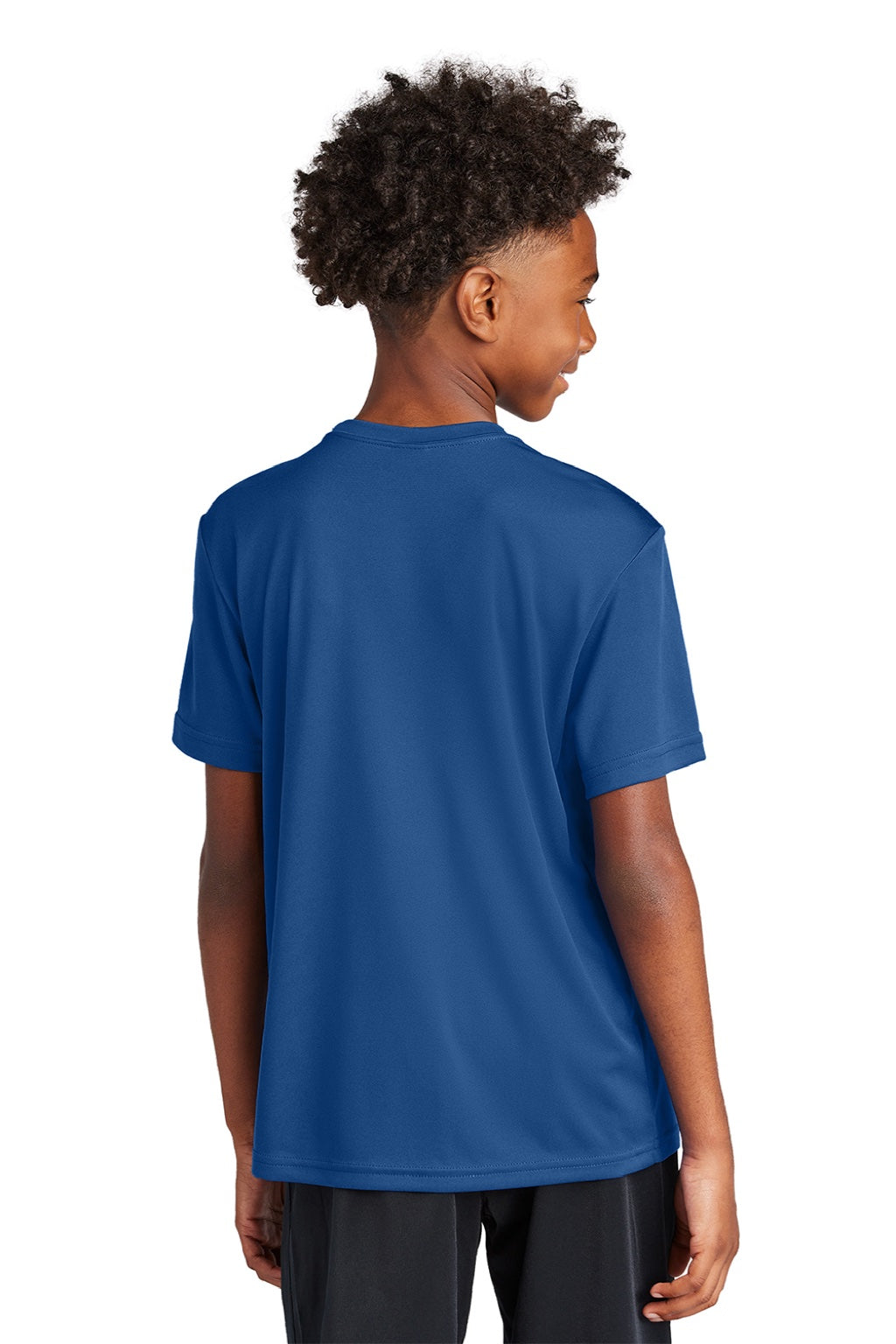 Sport-Tek YST350 Youth Competitor Moisture Wicking Short Sleeve Crewneck T-Shirt Royal Blue Model Back