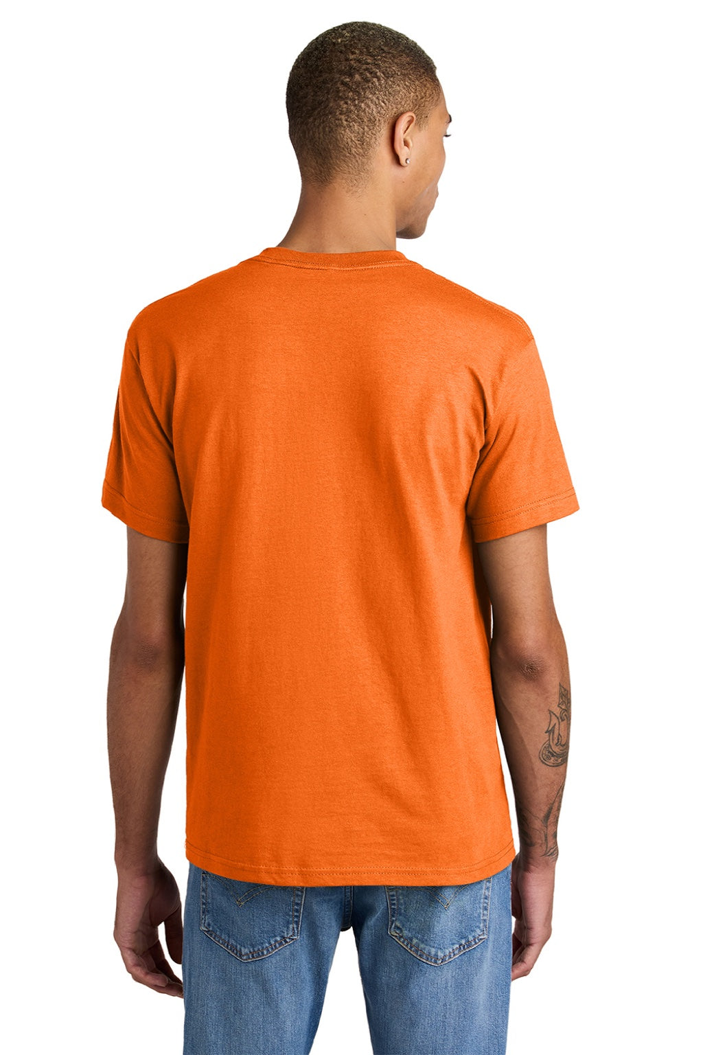 American Apparel 1301 Mens Short Sleeve Crewneck T-Shirt Orange Model Back