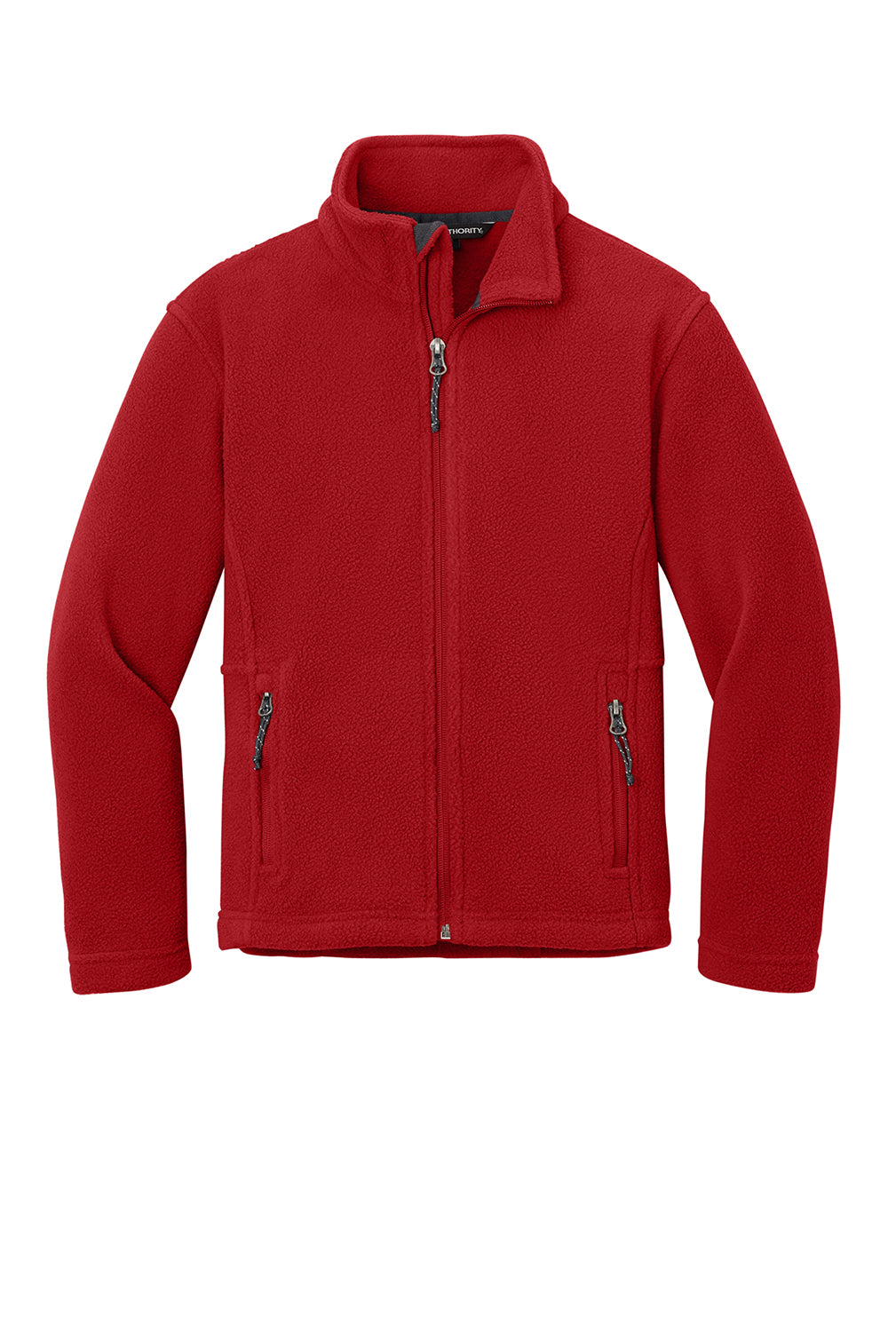 Port Authority Y217 Youth Full Zip Fleece Jacket True Red Flat Front