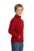 Port Authority Y217 Youth Full Zip Fleece Jacket True Red Model Side