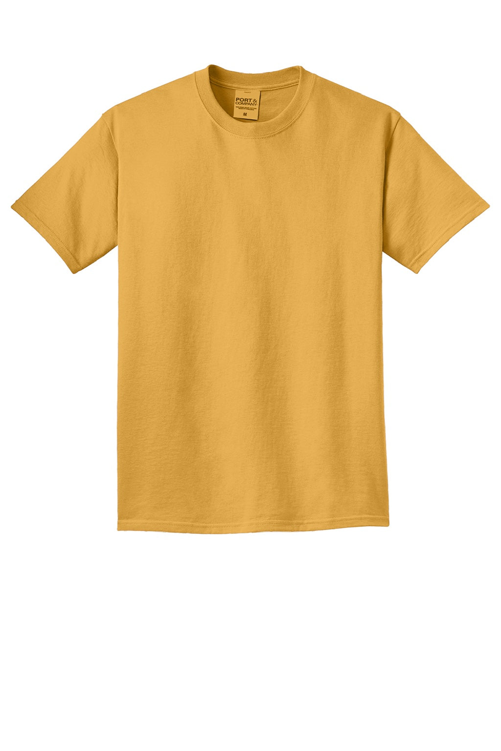 Port & Company PC099 Mens Beach Wash Short Sleeve Crewneck T-Shirt Dijon Yellow Flat Front