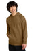 District DT7800 Mens Cloud Fleece Hooded Sweatshirt Hoodie w/ Pouch Pocket Duck Brown Model Front