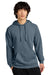 District DT7800 Mens Cloud Fleece Hooded Sweatshirt Hoodie w/ Pouch Pocket Heather Flint Blue Model Front