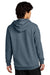 District DT7800 Mens Cloud Fleece Hooded Sweatshirt Hoodie w/ Pouch Pocket Heather Flint Blue Model Back