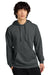 District DT7800 Mens Cloud Fleece Hooded Sweatshirt Hoodie w/ Pouch Pocket Heather Charcoal Grey Model Front